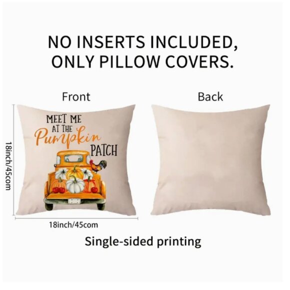 NEW FALL HARVEST FLORAL "FALL SWEET FALL" LEAF POLYESTER LINEN PILLOW COVER 18" - Picture 5 of 6